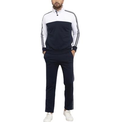 China Factory Direct Breathable Street Tracksuit Casual Sports Wear Breathable Logo Custom Men High Neck Side Stripes Tracksuits for sale