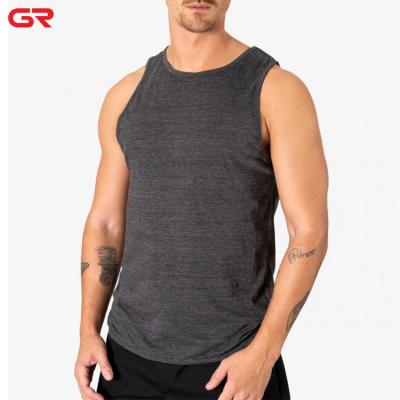 China Hot Selling Breathable Mens Tank Tops Summer Wear Custom Made Charcoal Sweated Slim Fit Cotton Elastane Mens Gym Tank Tops for sale