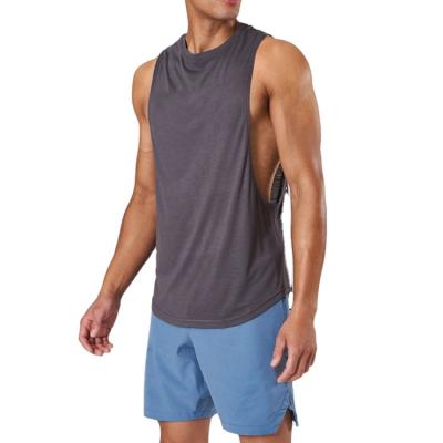 China Hot Sale Breathable Men Wear Workout Top Tank Top Lightweight Open Sleeve O-Neck Loose Fit 100% Cotton Tank Top Men Gym Workout Top Tank Top the sleeve for sale