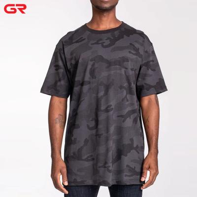 China Premium Custom Printed 100% Cotton Anti-Wrinkle Mens T-shirts Designs Sublimation Activewear Fitness Tops Loose Oversized Mens Dark Camouflage T-Shirts for sale