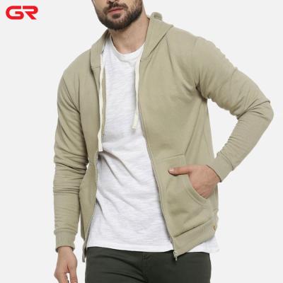 China New Custom Anti-Wrinkle Full Zipper Up Side Pockets Men's Gym Hoodie Drawstring Cozy Skin Friendly Street Sports Men's Casual Hoodie for sale