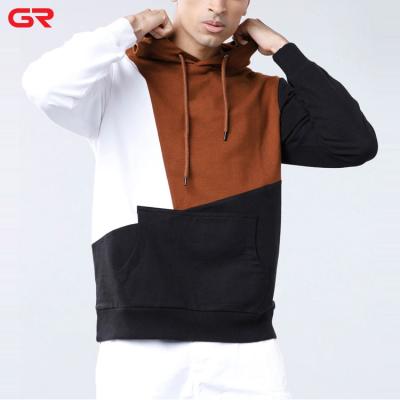 China Anti-Wrinkle Hot Style Straight Edge Relaxed Fit Men Shaping Wear Active Breathable Color Blocked Long Sleeve Cut And Sew Hoodies Men for sale