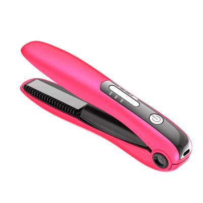 China USB Mini Portable Hair Straightener Outdoor Rechargeable Ceramic Cordless Hair Straightener for sale