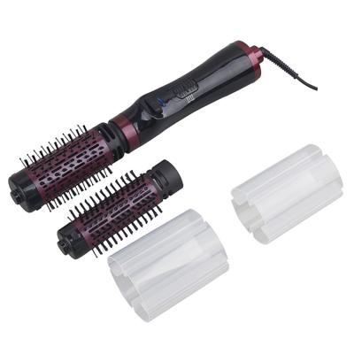 China Hot Selling Ionic Accept Color 1000W Custom Electric Hot Air Automatic Rotating Hair Brush With 2 Size Ceramic Coating Clips for sale