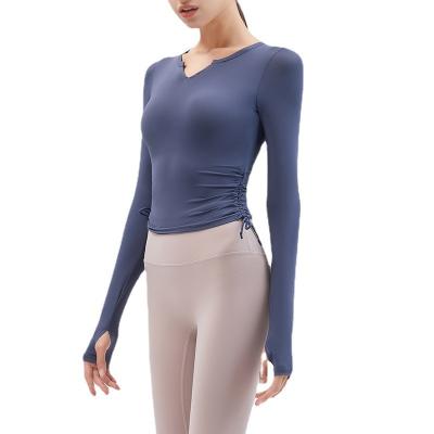 China QUICK DRY Women V-Neck Scrub Top And Yoga Jogger Scrub Pants With Chest Pad Yoga Tops Yoga Top Sleeves for sale