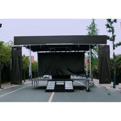 China Plywood +aluminmum+stainless steel +stage steel mobile stage trailer-SINOSWAN ST50 led mobile portable concert stage trailer for sale