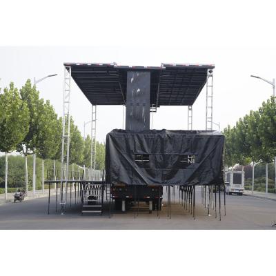 China Plywood +aluminmum+stainless steel +stage steel mobile stages with hydraulic system for performance mobile stage truck LED screen stage truck for sale for sale