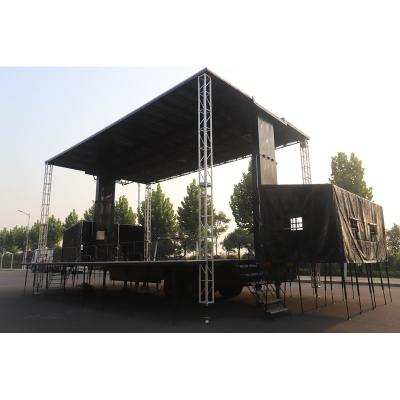 China Plywood +aluminmum+stainless steel +stage steel mobile stage trailer for election preseident for sale