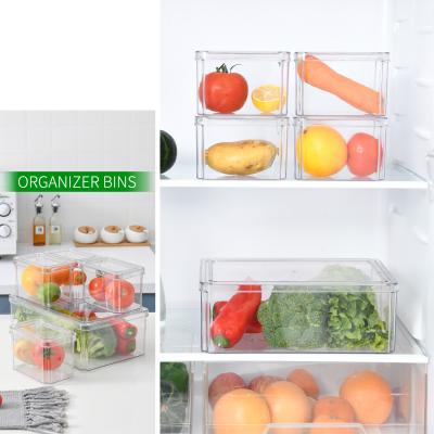 China 1112 - 5 Pieces Viable In Square Small Plastic Fridge Set Containers Food Grade Storage Box Refrigerator Food Set Plastic OEM for sale