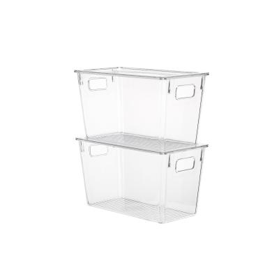 China Durable China Plastic Clear Barrel Storage Boxes Set Transparent With Lid for sale