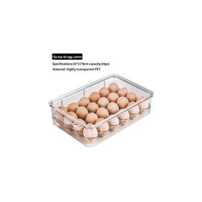 China Durable BSCI Audited Transparent Factory Refrigerator Egg Storage Box Container 24 Holes for sale