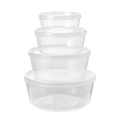 China Freshness Preservation Factory Price Storage Organizer Round Food Container Hot Selling Plastic Box for sale