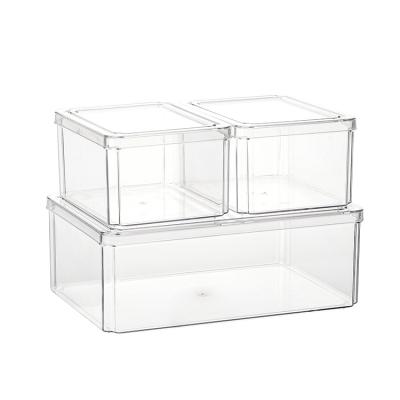 China Portable Baby Rectangle Viable Container Clear Kitchen Canisters For Food Storage for sale