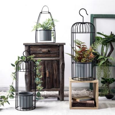 China Nordic Flower Basket Shape Europe Cage Metal Flower Vase Soft Glass Vase For Home Decor for sale