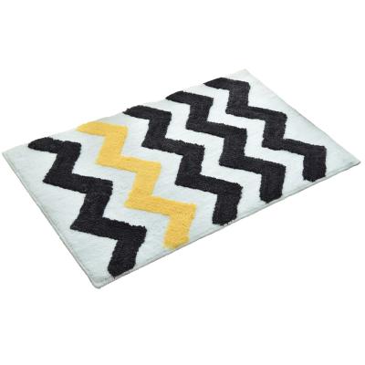 China Hot Selling Nordic Style Sustainable Handmade Stripe Water Absorbent Bath Mat for sale