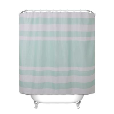 China Viable Wholesale Fashion Abstract Digital Printing Premium Stripe Shower Curtain for sale