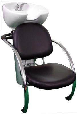 China Metal Rack Portable Shampoo Bowl And Chair , Hair Shampoo Chair No Footrest for sale