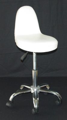 China Chrome Salon Rolling Chair , Comfortable White Office Chair 360 Degree Swivel for sale