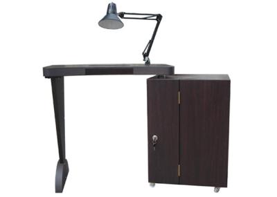 China Adjustable Nail Salon Manicure Tables With Led Light , Black Walnut Color for sale