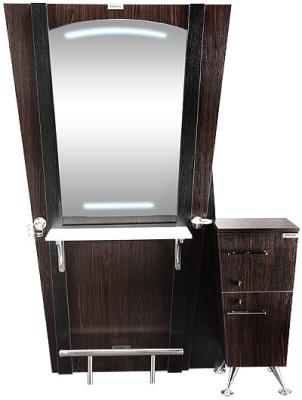 China Elegant Solid Wood Hair Stylist Stations With Cabinet , Hair Salon Stations for sale