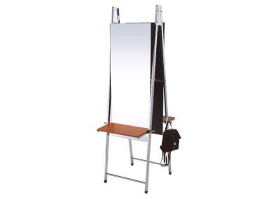 China Double Side Wood Salon Mirror Station With LED Light , 185cm Height for sale