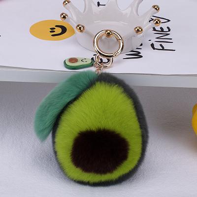 China Fashionable New Product Avocado Hair Fur Ball Hair Key Chain Bubble Ball Key Chain Wholesale for sale