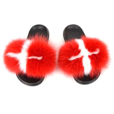 China Fashion Trend Customized Open-toed Ladies Fur Slippers Faux Fur Slippers for sale