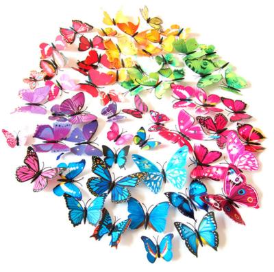 China Decorative 3D Sticker Butterfly Art Wall Stickers Home Decor DIY for Wedding Party Butterflies Fridge Sticker The Beautiful for sale