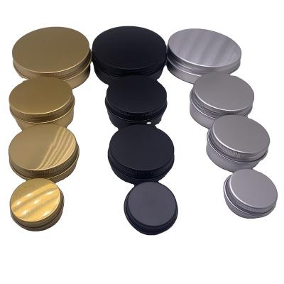 China 5g Cosmetic 10g 15g Round Empty Pink White Tin Cans Screw Cap Cosmetic Cream Gold Matte Black Aluminum Jar Metal for sale