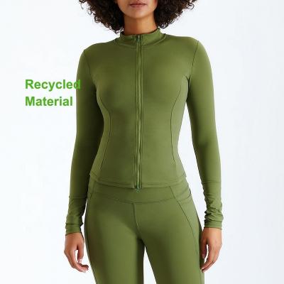 China Breathable Ready To Ship Recycled Long Sleeve Sweatshirts Women Sweater Sports Wear Ladies Running Jackets for sale