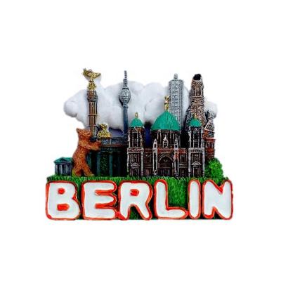 China Shape Hot Sales Home Decor Berlin Tourist Souvenir Resin Cities Custom Fridge Magnet for sale