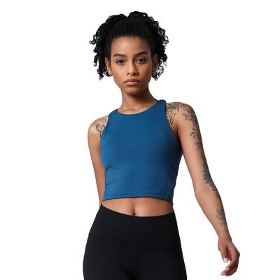 China 2022 new women's anti-pilling solid color yoga crop sports bra top crop top tank top for sale