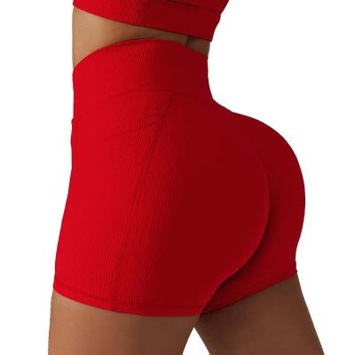 China Breathable Custom High Quality Seamless Belt Yoga Shorts Sexy Butt Workout Shorts Sports Lifting Shorts for sale