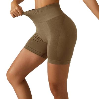 China Women's Breathable Belly Shorts Jumpsuit Yoga Pants Hip Contouring Rib Shorts for sale