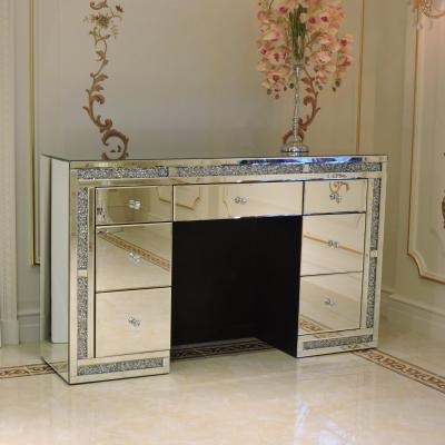 China Modern Luxury Living Room Furniture Silver Mirror Table Mirror Gorgeous Mirrored Glass Entryway Console Tables for sale