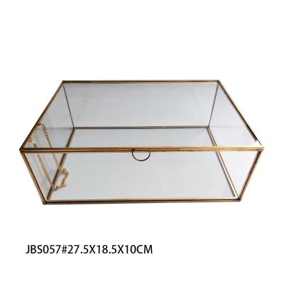 China Luxury Glass Gift Gold Gorgeous Metal Drawer Jewelry Box Storage Organizer Ring Jewelry Packaging Storage Box for sale