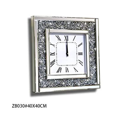 China Crush Gorgeous Diamond Glass Clock for sale