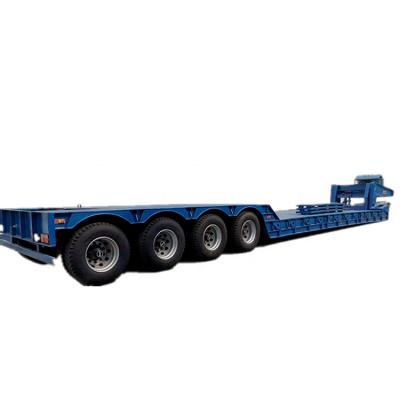 China Detachable 4Axles Low Bed Low Bed Trailer Used Trailer Gooseneck Low Bed Truck Trailer for sale