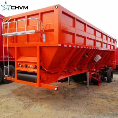 China Dump Truck Trailer Belt Conveyor Type Live Tipper Truck Semi Trailers Bottom Walk Trailer For Sale for sale