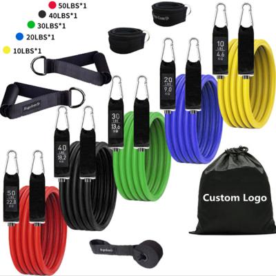 China Daily Life + Sports Gacent Workout Training Tubes Exercise 11 Pcs Resistance Bands For Body Building Accessories Heavy Duty Resistance Band Set for sale