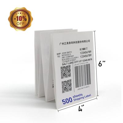 China Waterproof Ready to Ship 100% Three Waterproof Paper Direct Thermal Labels Compatible White 4X6 Blank Shipping Label for sale