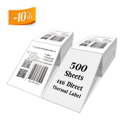 China Printable 4X6 Inch Blank Shipping Label Compatible With Zebra Direct Thermal Printers for sale