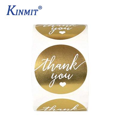 China Printable Small Business Thank You Stickers, Printing Custom Logo Round Adhesive Label Rose Gold Aesthetic Sticker Stickers for sale