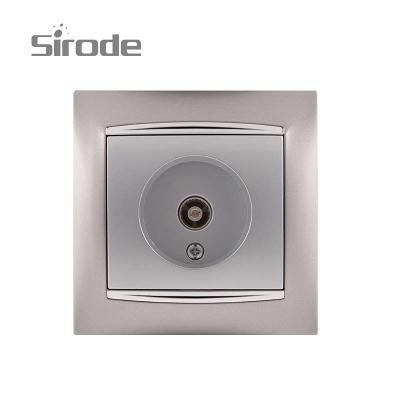 China Sirode 250V 82*82mm Luxury High Quality TV Socket Silver Color For Home for sale