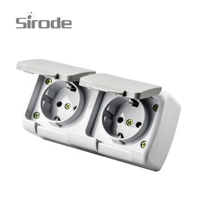 China SIRODE 8005E ECO Series Waterproof Flame Retardant 16A, 2P+E IP44 Plug Waterproof Standard Electrical Socket Industrial Scratch Connector for sale