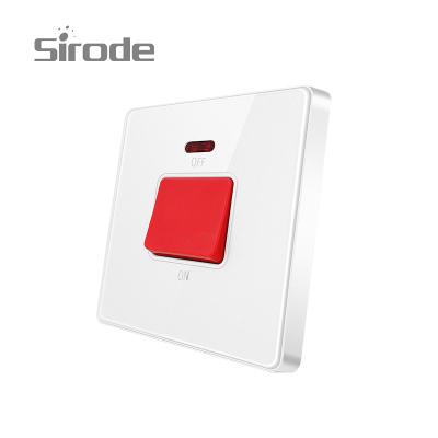 China Easy Installation Sirode UK Standard 45A Attractive DP Swith With Neon White Color Arming Circuits Switch Series for sale