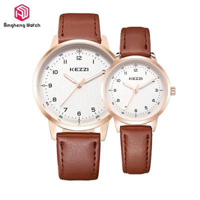 China Waterproof Fashion Brown Wrist Watch Japanese Quartz Movement For Couple for sale