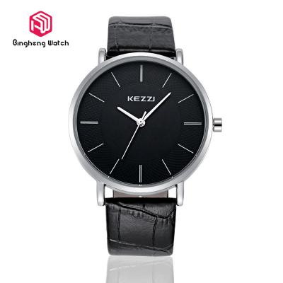 China Lover Luxury Leather Student Wrist Watch Waterproof Elegant Black Color for sale