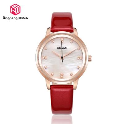 China Classic Red Leather Belt Watches , Durable Waterproof Watches 32mm Dial for sale