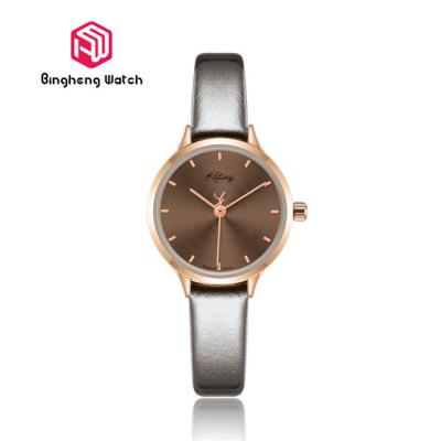 China Charming Mens Rose Gold Leather Watch , Leather Wristband Watch With Customized Logo for sale